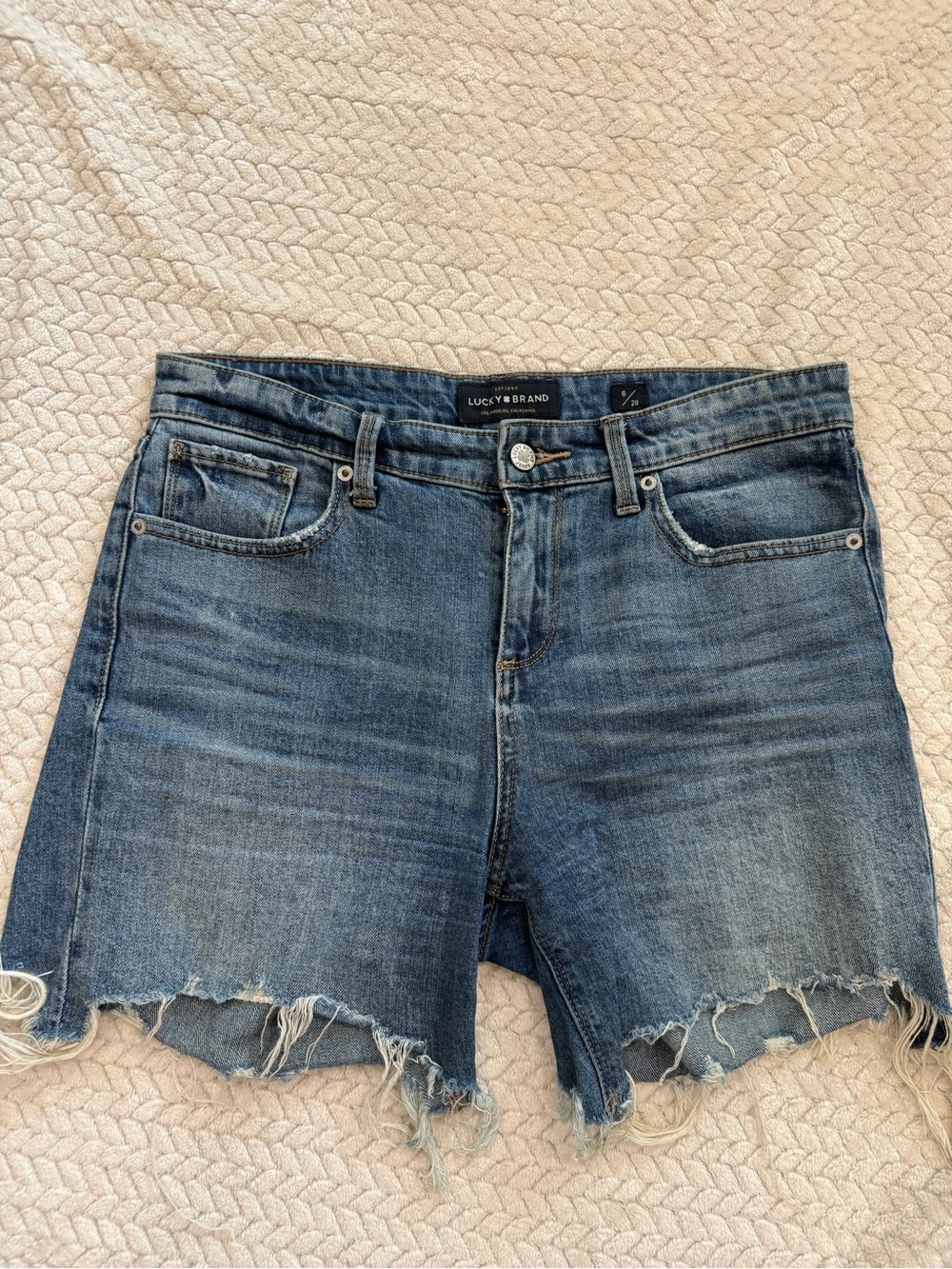 Lucky Brand Distressed Blue Denim Cutoff Shorts